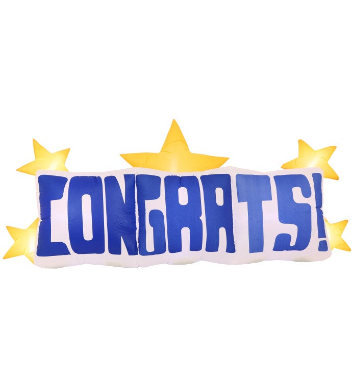 8' Inflatable Star Congrats Decoration Led Blow Up Outdoor Yard Lawn Decor