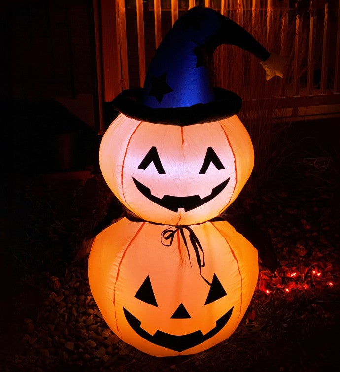 Large Inflatable Halloween Decoration - 4-foot Jack-o'-lantern Duo