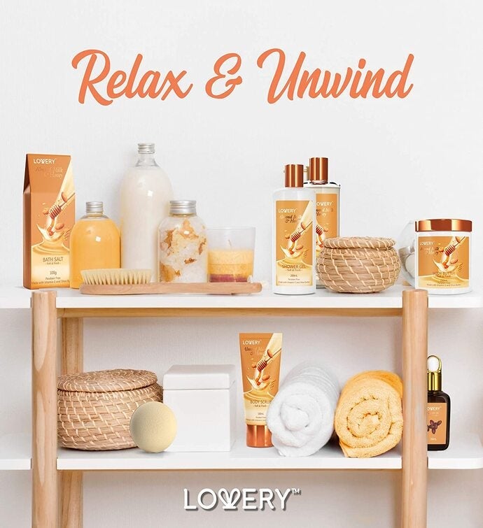 Lovery Almond Milk & Honey Spa - With Handmade Oatmeal Soap & More