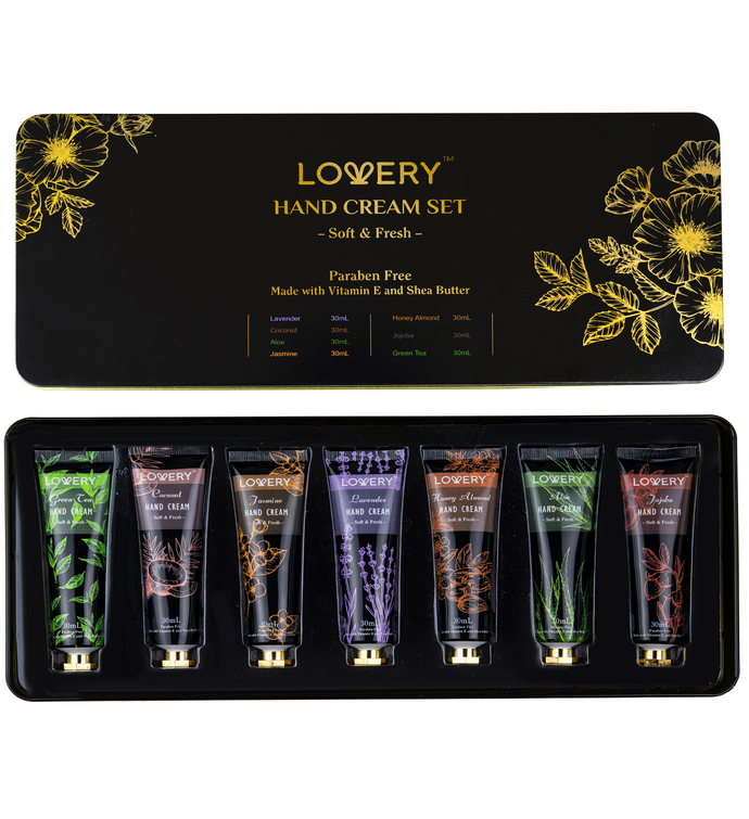 Luxury 7pc Hand Cream Gift Set  30ml Tubes   Moisturizing Lotion