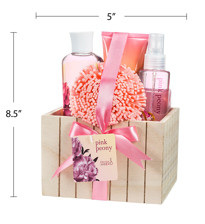 Pink Peony Spa Gift Set in Plant Box