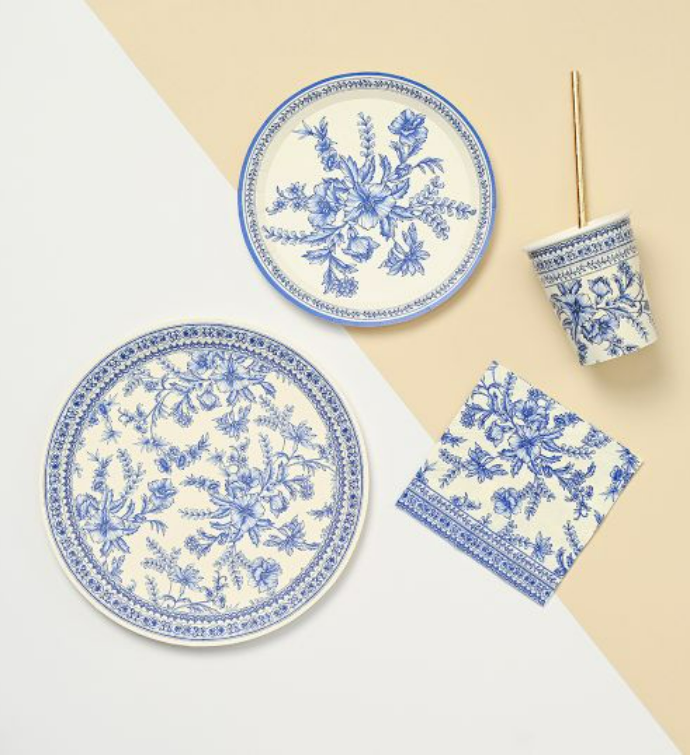 French Toile Small Plates  10 Per Pack