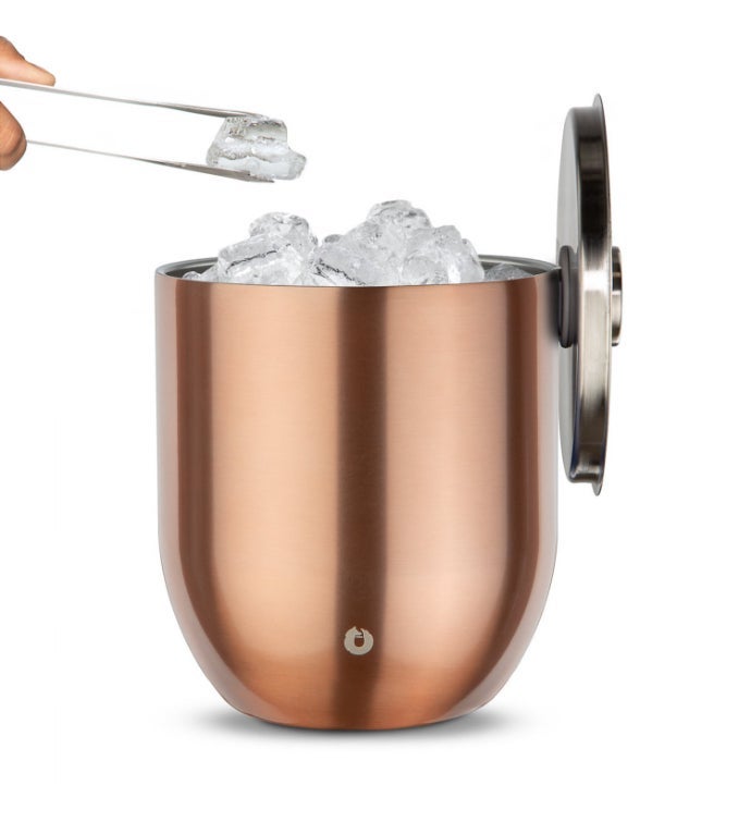 Stainless Steel Ice Bucket With Lid And Tongs