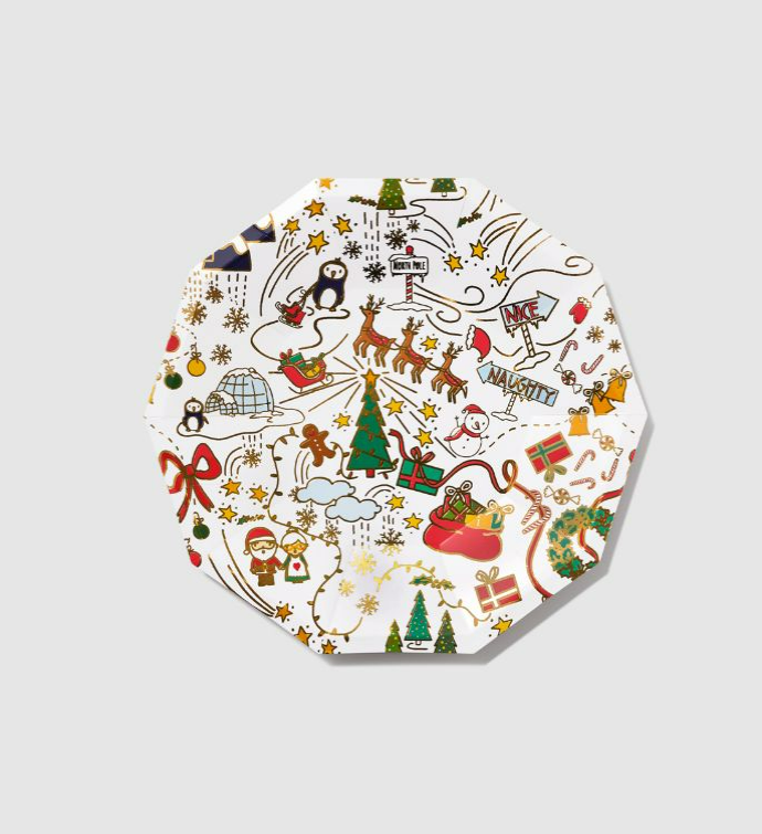 North Pole Large Plates  10 Per Pack