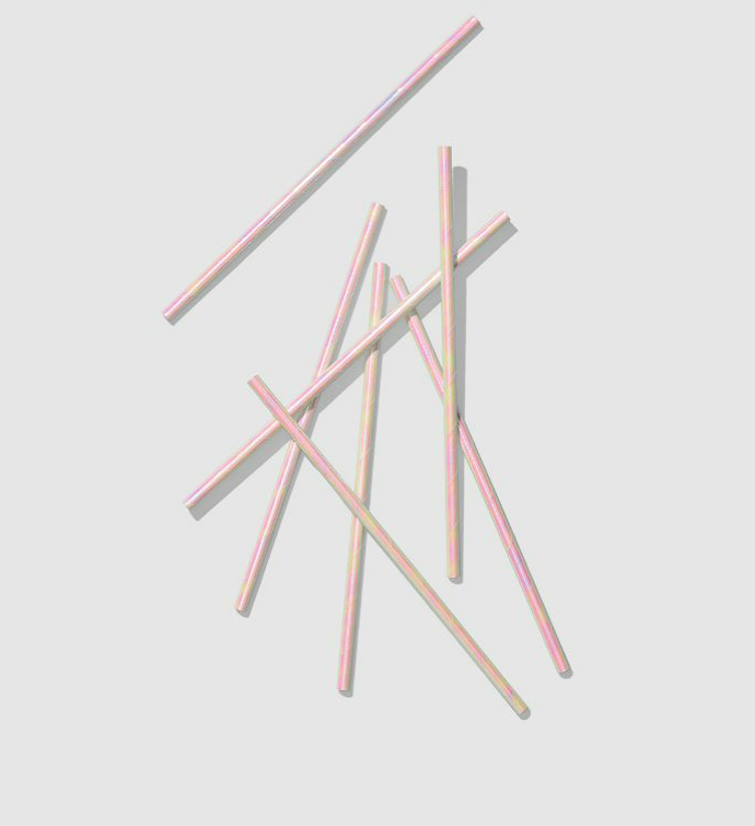 Iridescent Paper Straws  25 Per Pack