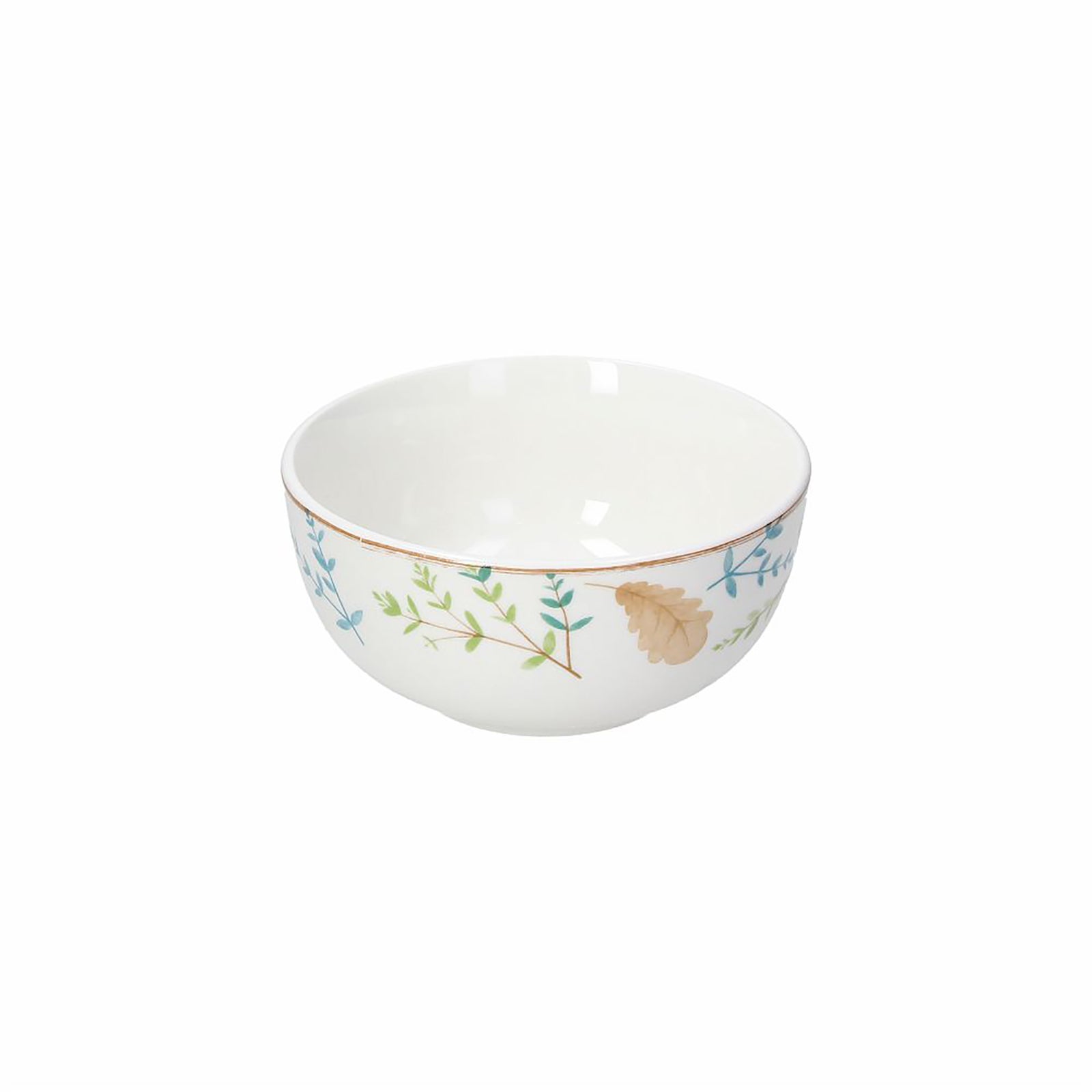 Floral Gaia Porcelain Bowl, Set Of 6, White/blue/tan