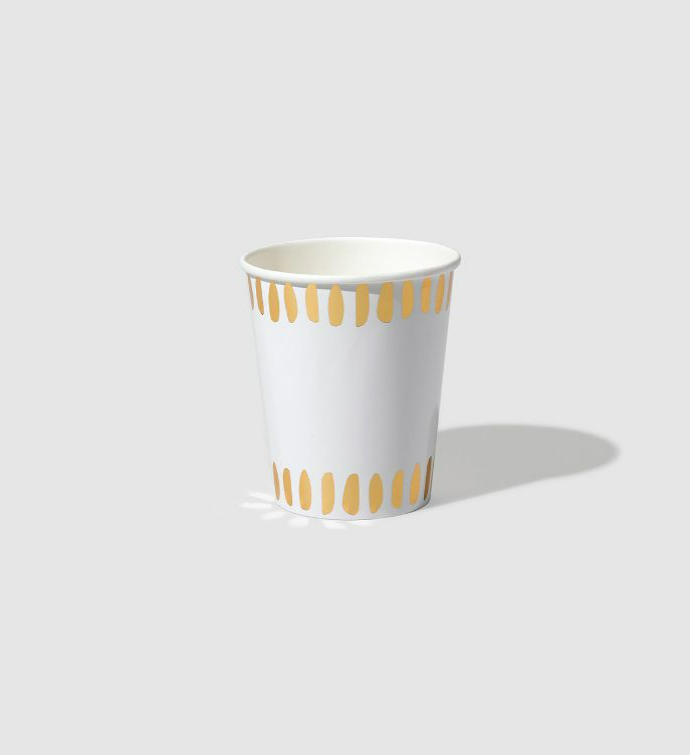 White Brushstroke Cups (10 Per Pack)
