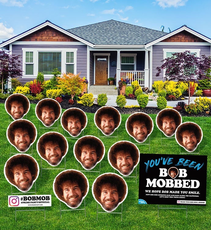 Bob Ross, Bob Mob– Funny Massive Yard Display Prank