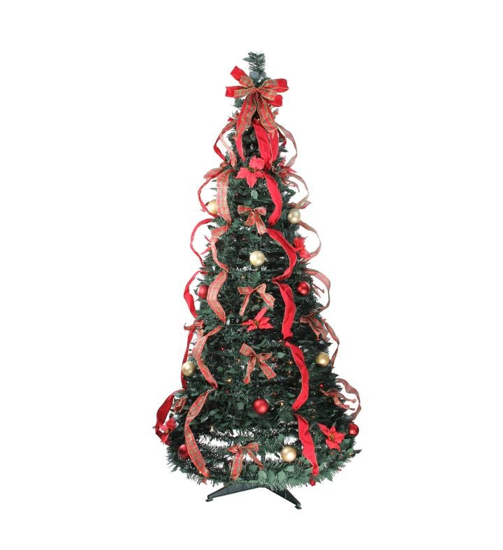Pop-up Artificial Christmas Tree - 6' Pre-lit Pre-decorated