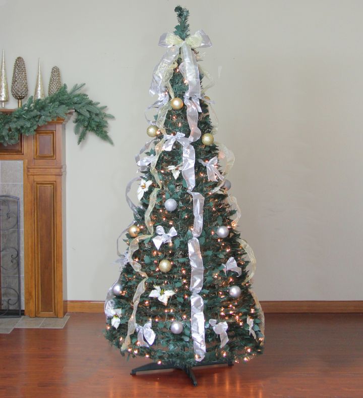 Pop-up Artificial Christmas Tree - 6' Pre-lit Pre-decorated 