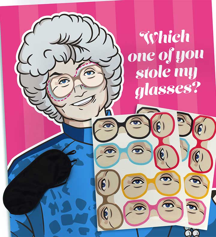 Golden Girls Pin the glasses On Sophia Party Game