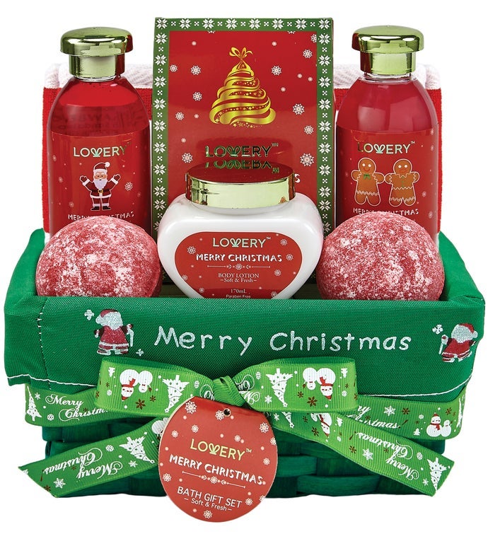 Bath & Body Christmas Gift Basket  – Strawberry & Sandalwood Fragrance