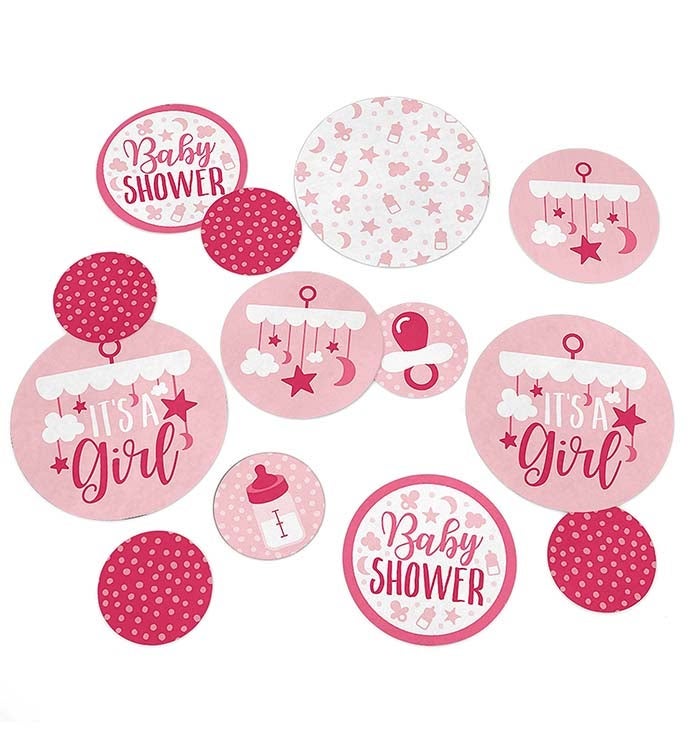 Its A Girl Pink Baby Shower Party Decor Large Confetti
