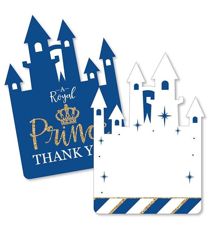 Royal Prince Charming   Party Shaped Thank You Cards With Envelopes   12 Ct