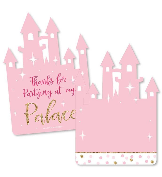 Little Princess Crown   Party Shaped Thank You Cards With Envelopes   12 Ct
