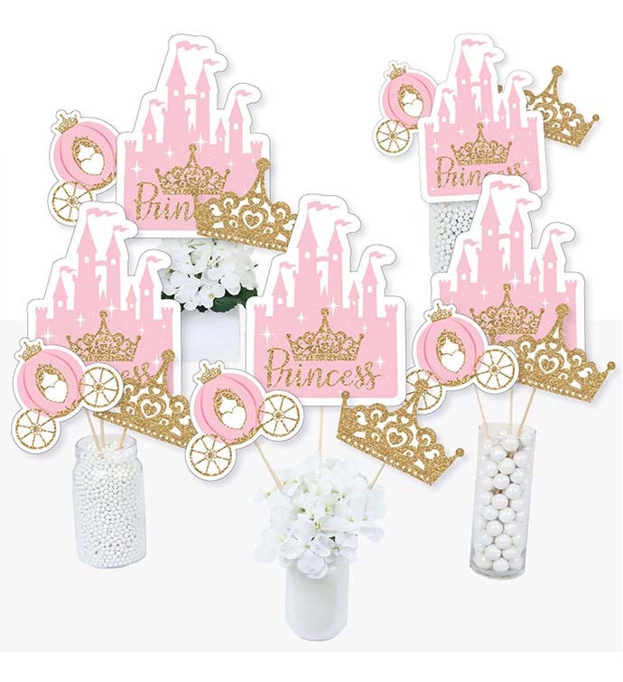 Little Princess Crown   Party Centerpiece Sticks   Table Toppers   15 Ct