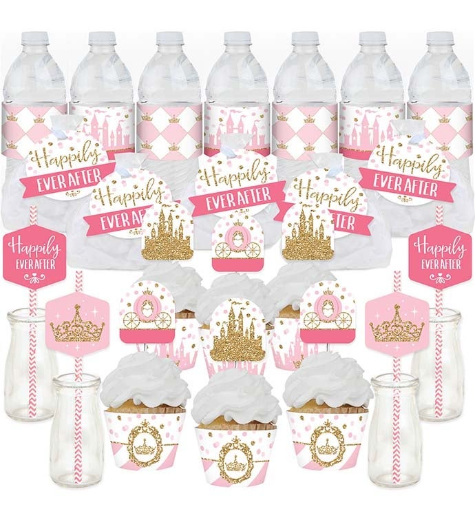 Little Princess Crown Favors & Cupcake Kit Fabulous Favor Party Pack 100 Pc