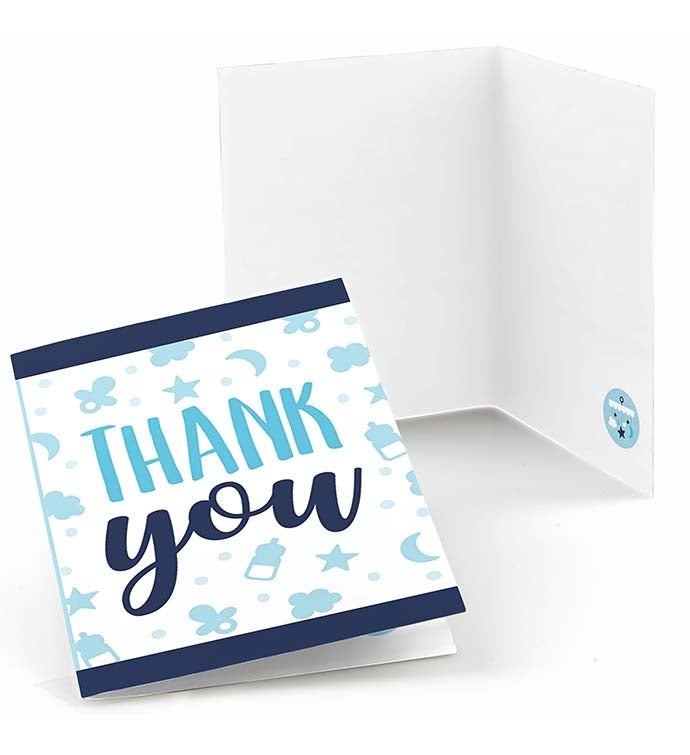 It's A Boy   Blue Baby Shower Thank You Cards  8 Count