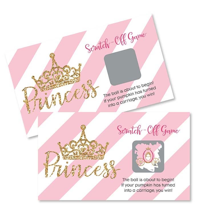 Little Princess Crown Baby Shower Or Birthday Game Scratch Off Cards 22 Ct