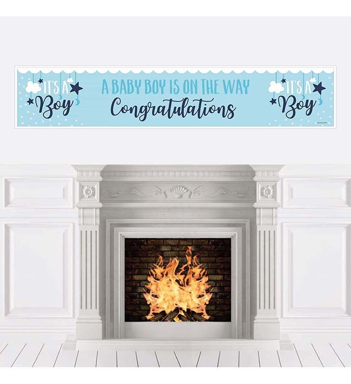It's A Boy   Blue Baby Shower Decorations Party Banner