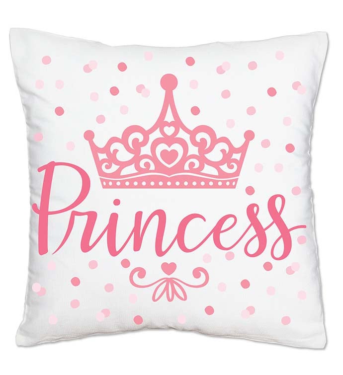 Little Princess Crown   Decorative Cushion Case Throw Pillow Cover 16x16 In