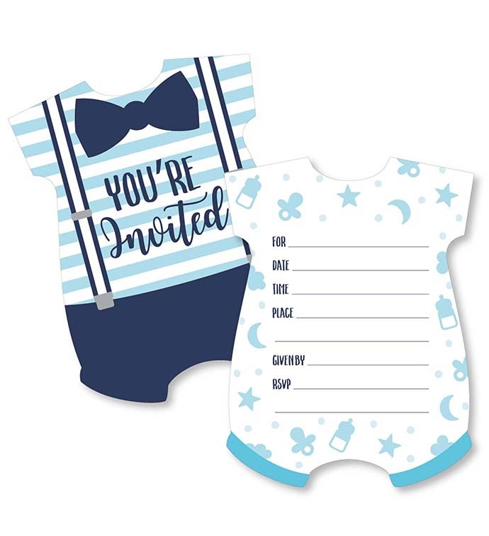 It's A Boy   Shaped Fill in Invitations With Envelopes   12 Ct