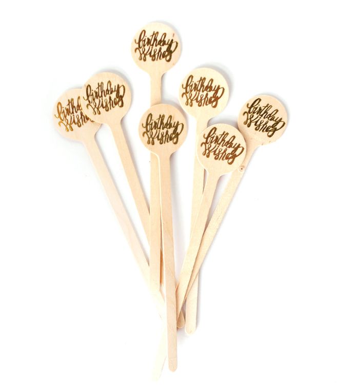 Birthday Wishes Beverage Stirrers