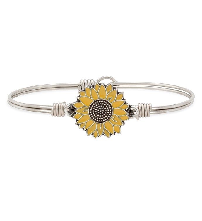 Yellow Sunflower Bangle Bracelet