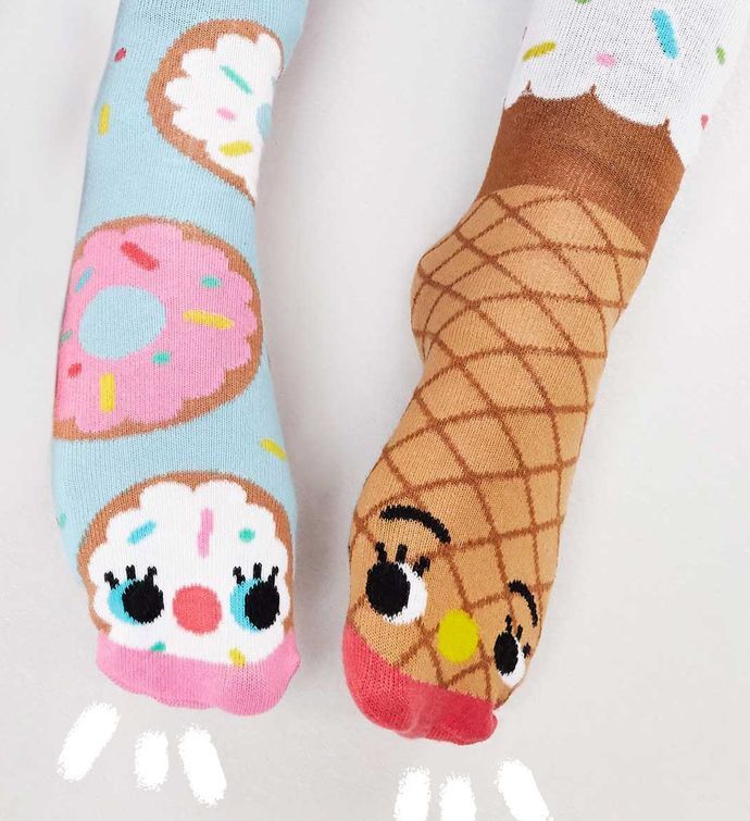 Donut & Ice Cream Pals Socks - Mismatchy Set (2 Pairs!)