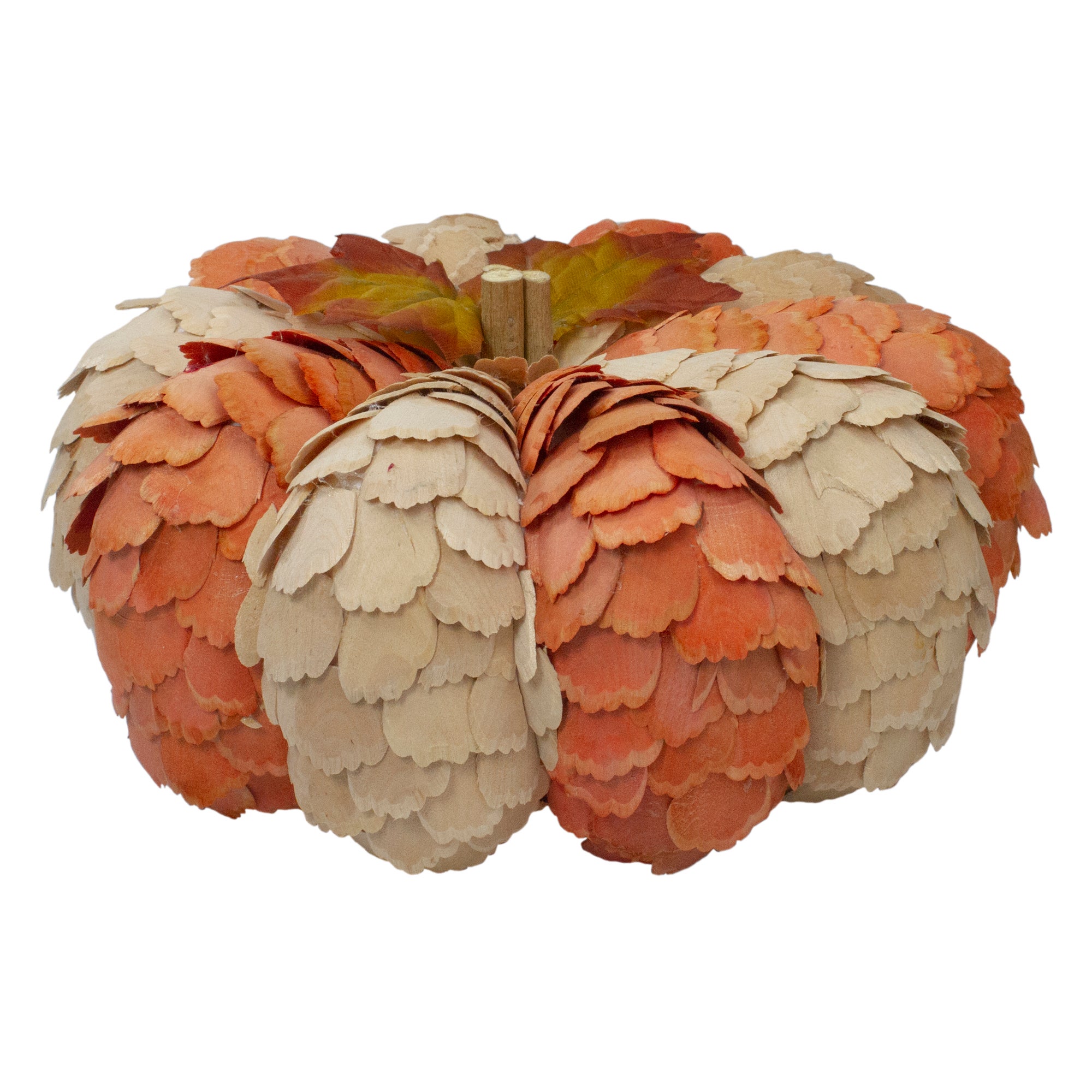10" Brown And Orange Autumn Harvest Tabletop Pumpkin