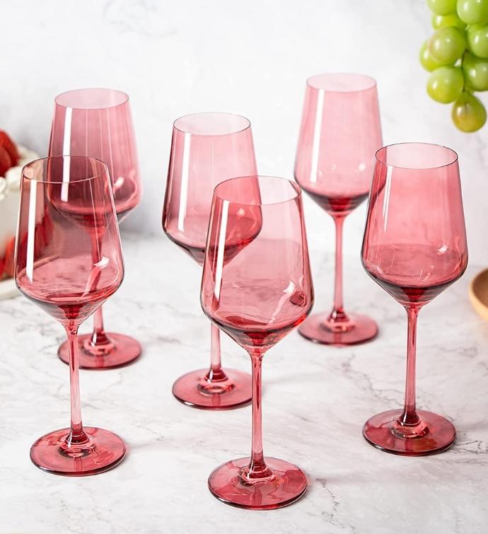 Colored Wine Glasses Hand Blown Italian Style Marketplace, 59% OFF