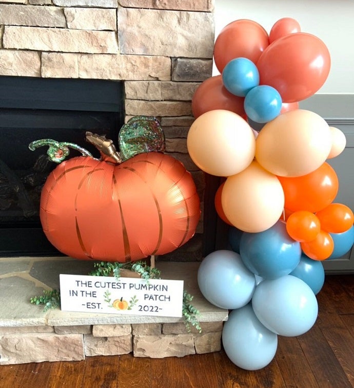 Dusty Blue Little Pumpkin Balloon Garland Kit