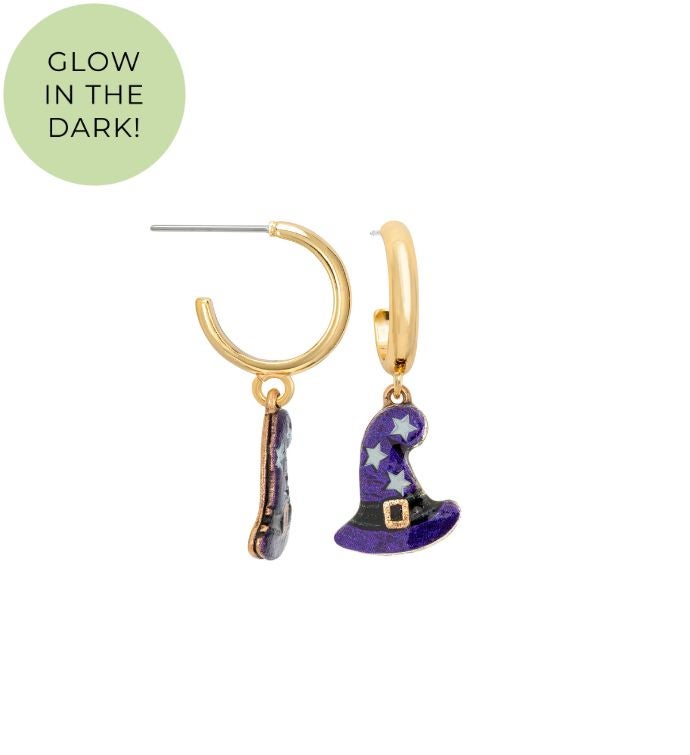 Luca + Danni Glow In The Dark Witch’s Hat Huggie Earrings Brass