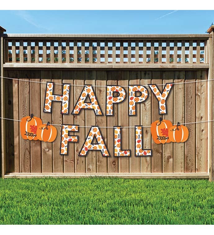 Fall Pumpkin   Large Party Decorations   Happy Fall   Outdoor Letter Banner