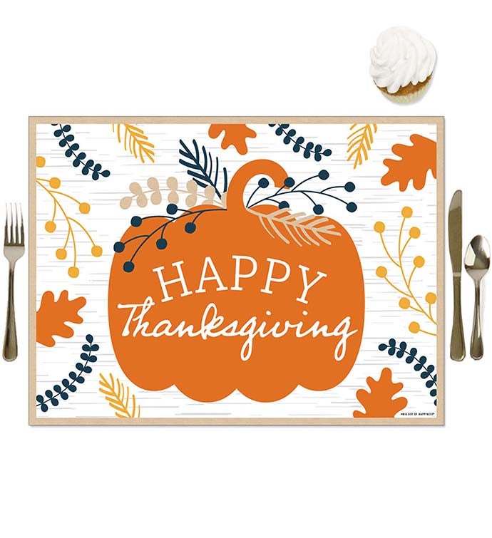 Happy Thanksgiving   Party Table Decorations   Fall Party Placemats   16 Ct