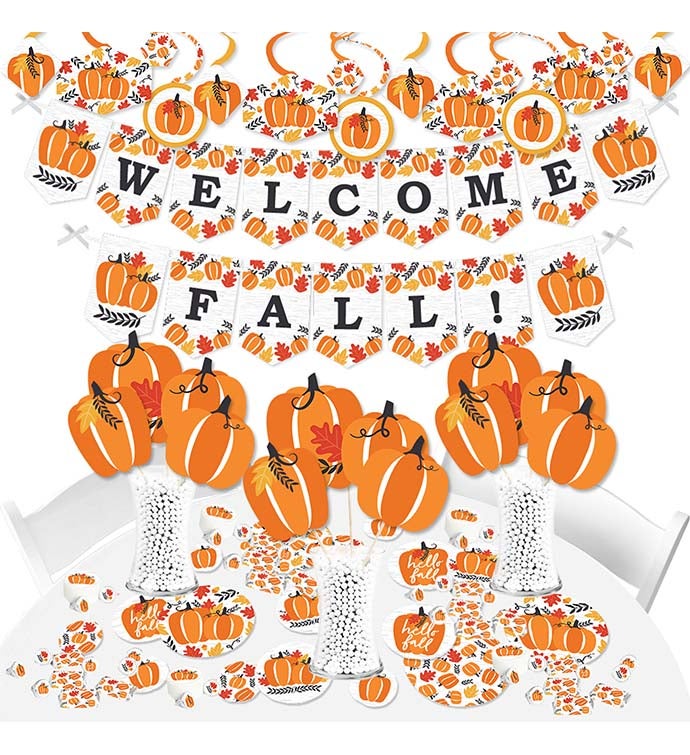 Fall Pumpkin   Party Supplies   Banner Decoration Kit   Fundle Bundle