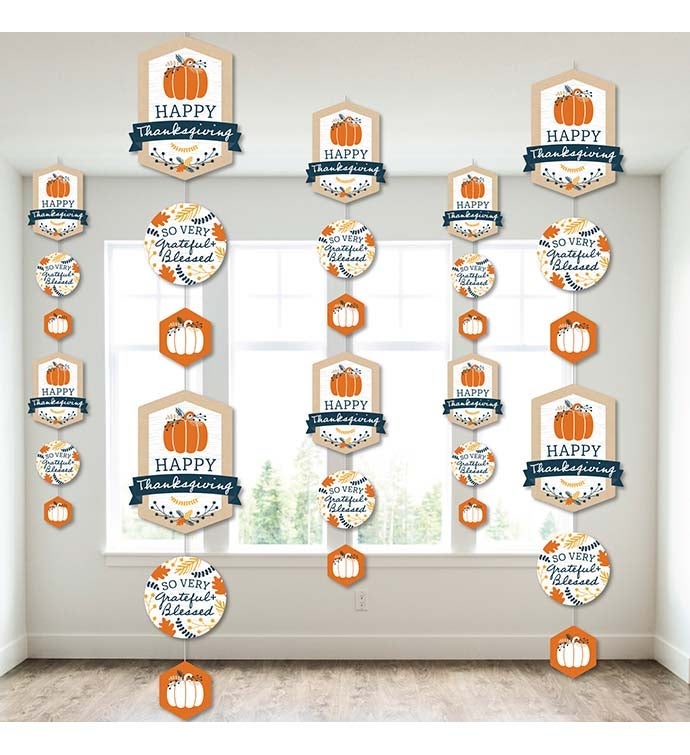 Happy Thanksgiving   Fall Harvest Party Hanging Vertical Decor   30 Pieces