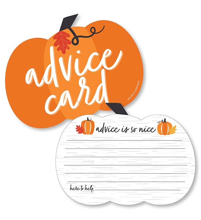 Fall Pumpkin   Pumpkin Wish Card Activities  shaped Advice Cards Game 20 Ct