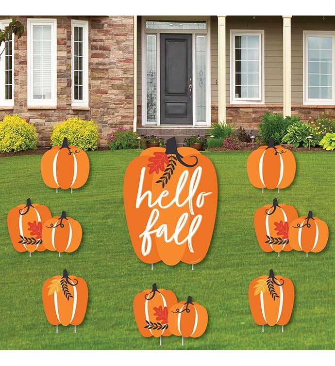 Fall Pumpkin   Lawn Decor   Halloween Or Thanksgiving Yard Signs   Set Of 8