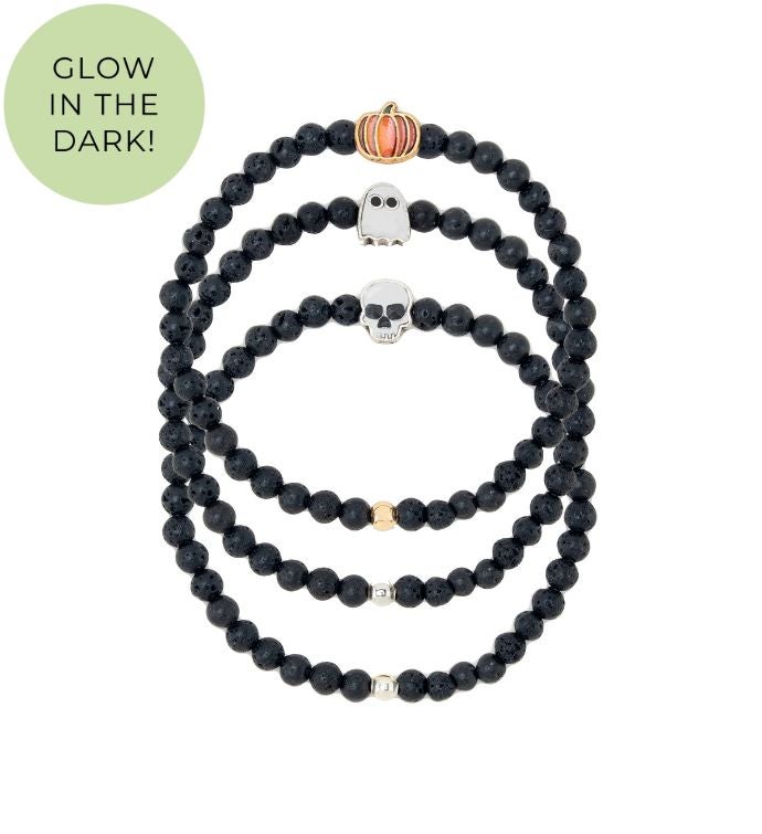 Luca + Danni Glow In The Dark Halloween Stretch Bracelet Set Brass