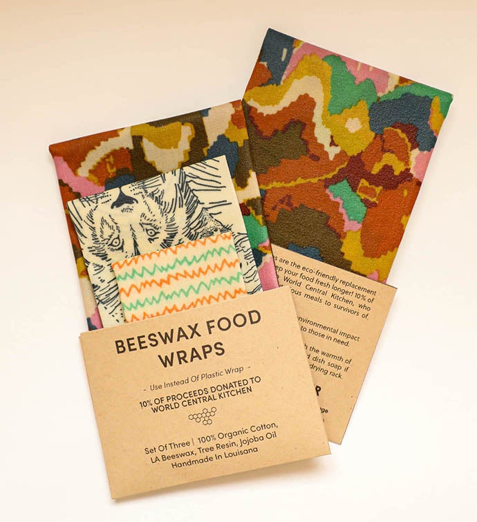 Beeswax Food Wraps   Wildlife Set, Organic, World Central Kitchen