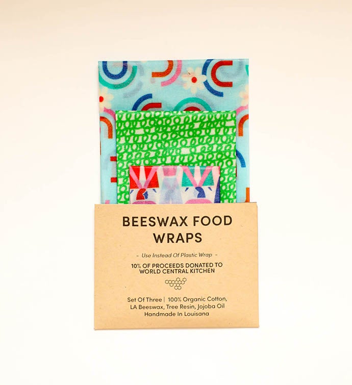Beeswax Food Wraps - Let&#x27;s Link Arms Set, Organic, World Central Kitchen