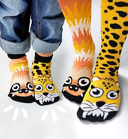 Sloth & Cheetah Pals Socks - Mismatchy Set (2 Pairs!)
