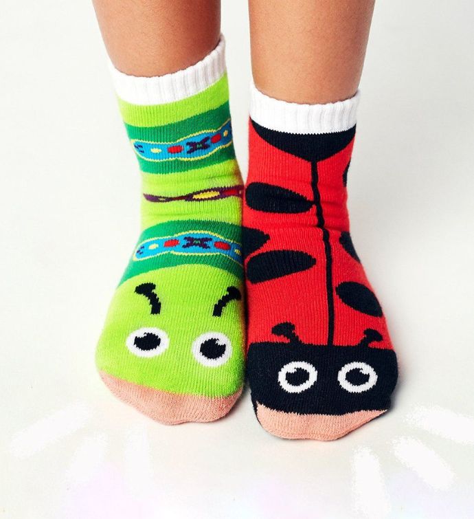 Ladybug & Caterpillar Pals Socks - Mismatchy Set (2 Pairs!)