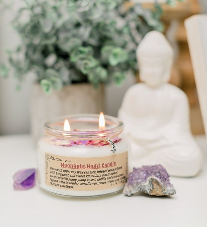 Moonlight Night Amethyst Candle