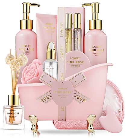 Luxe Pink Rose Bath and Body Set