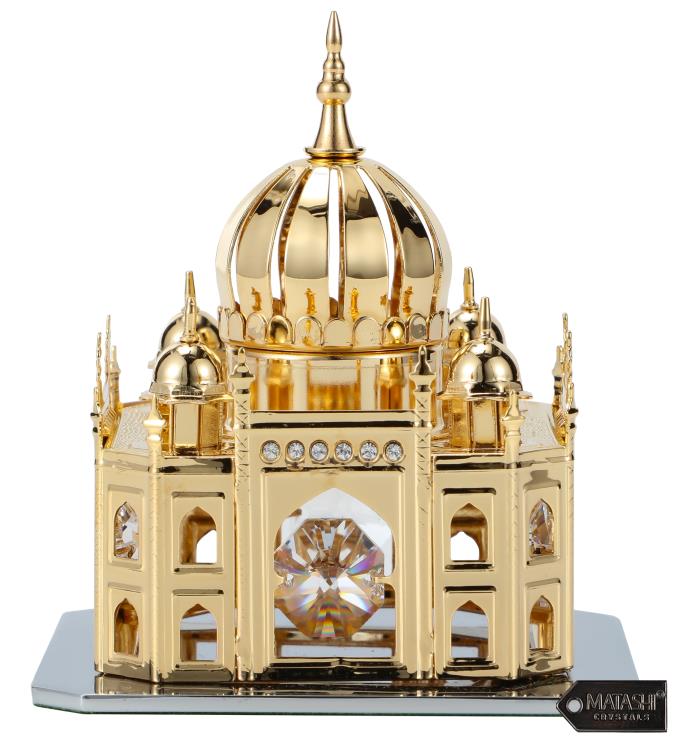 Matashi 24k Gold Plated Crystal Studded Mosque Ornament