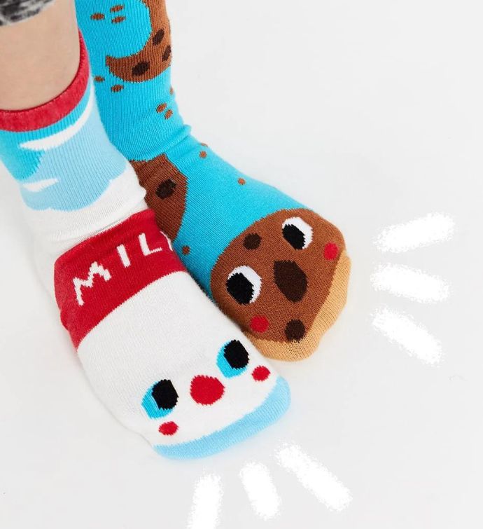 Milk & Cookies Pals Socks   Mismatchy Set  2 Pairs!