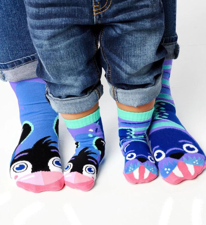 Penguin & Walrus Pals Socks   Mismatchy Set  2 Pairs!