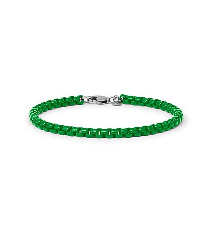 Luca + Danni Sophia Box Chain Bracelet In Emerald 